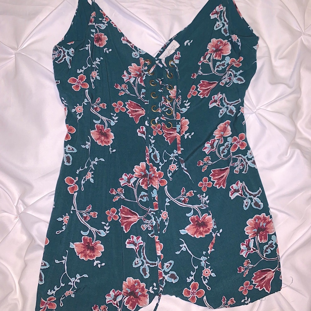 Green floral Forever 21 romper
